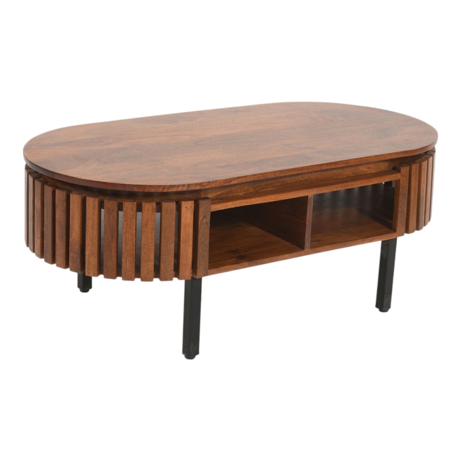 Glenariff Wooden Slatted Rectangular Coffee Table