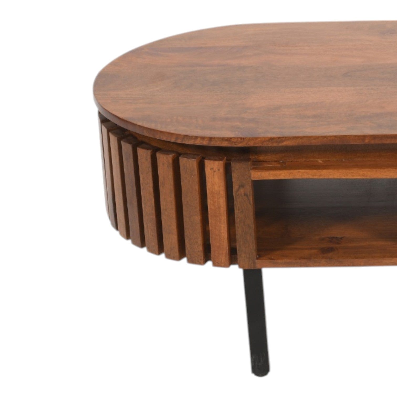 Glenariff Wooden Slatted Rectangular Coffee Table