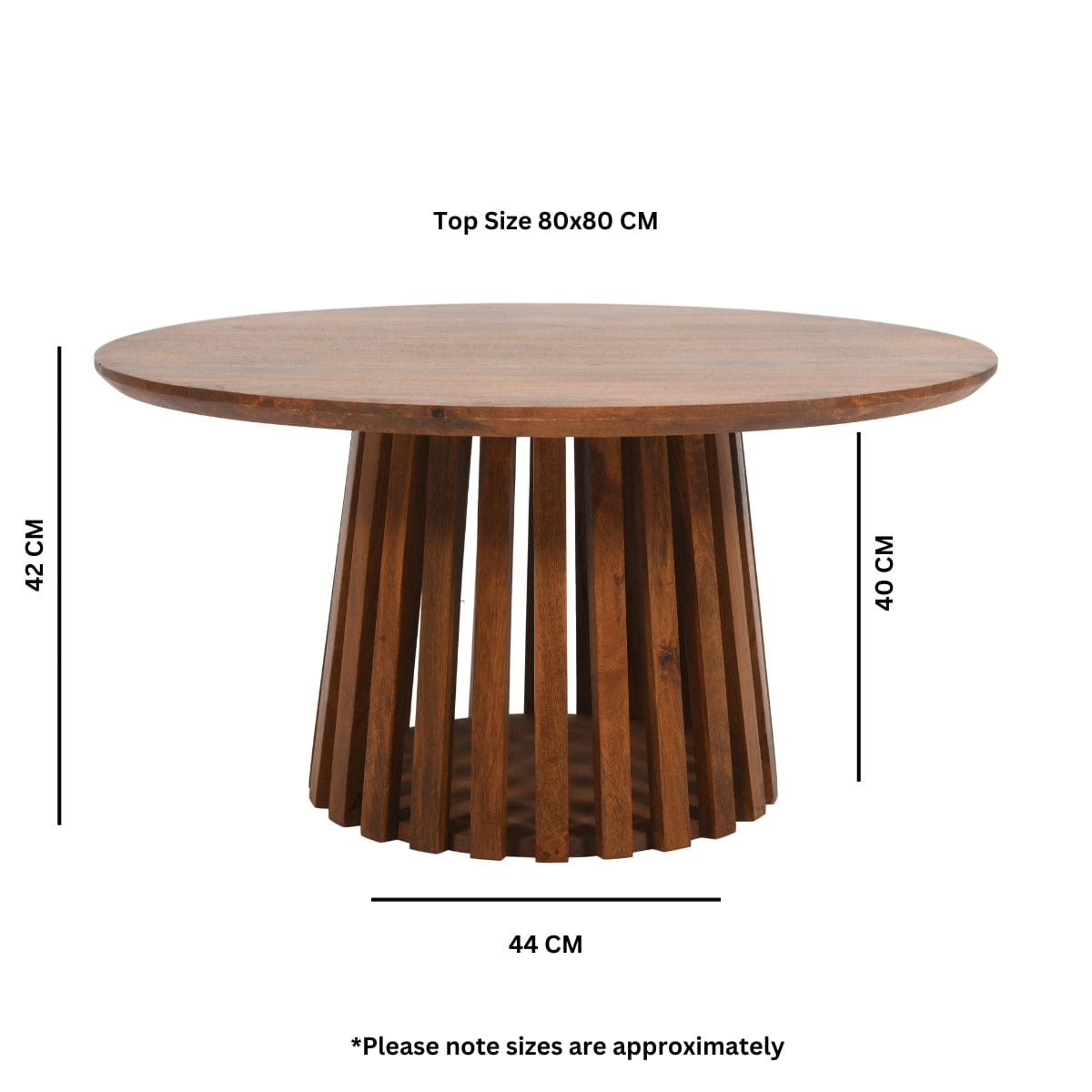 Glenariff Wooden Slatted Round Coffee Table