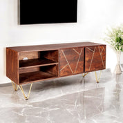 Limerick 140cm Wooden Dark Gold TV Media Unit