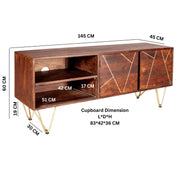 Limerick 140cm Wooden Dark Gold TV Media Unit