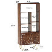Limerick Dark Gold 2 Door Wooden Bookcase