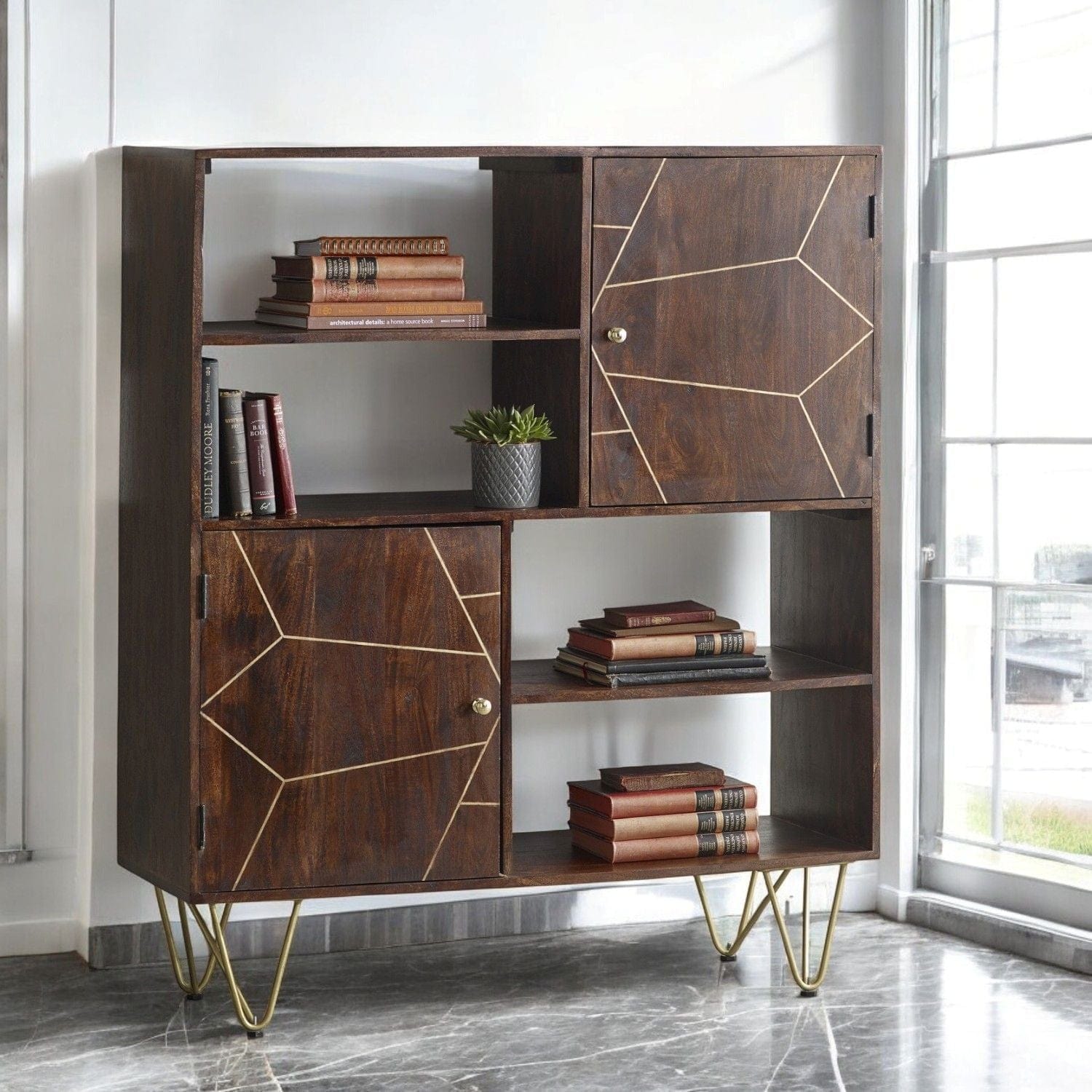 Limerick Dark Gold Wooden Display Cabinet