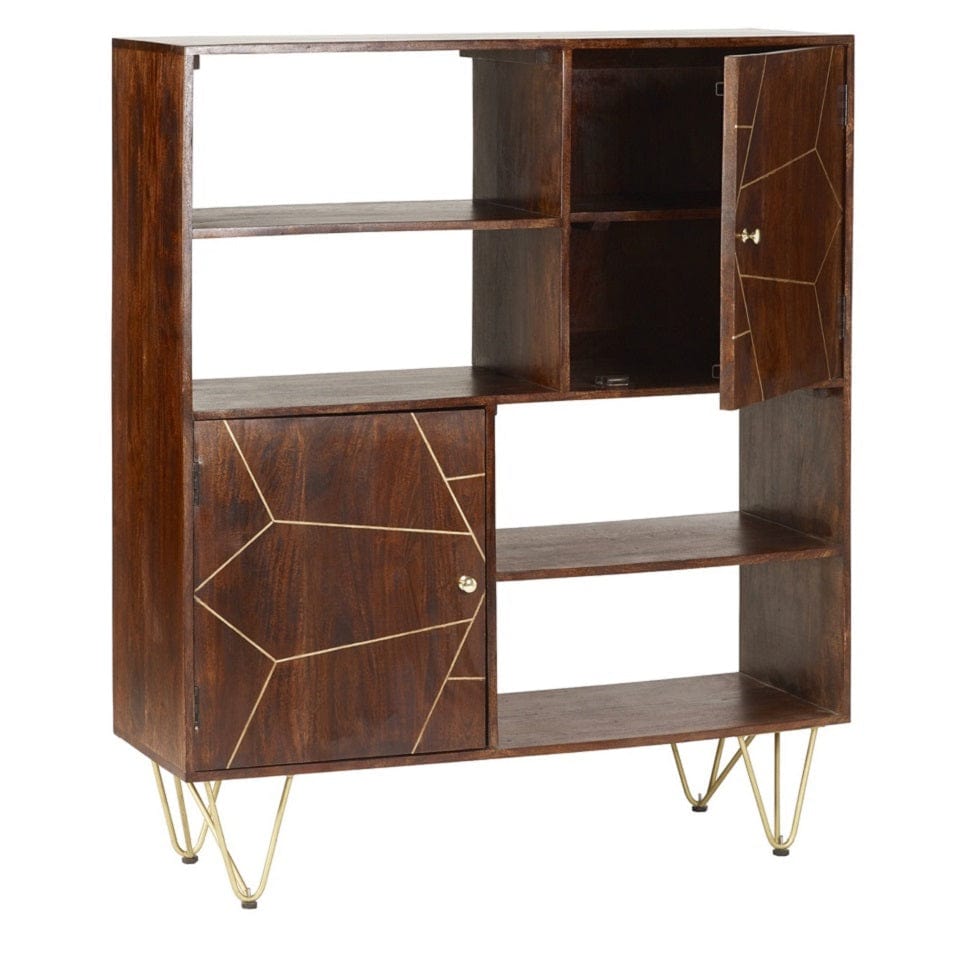Limerick Dark Gold Wooden Display Cabinet