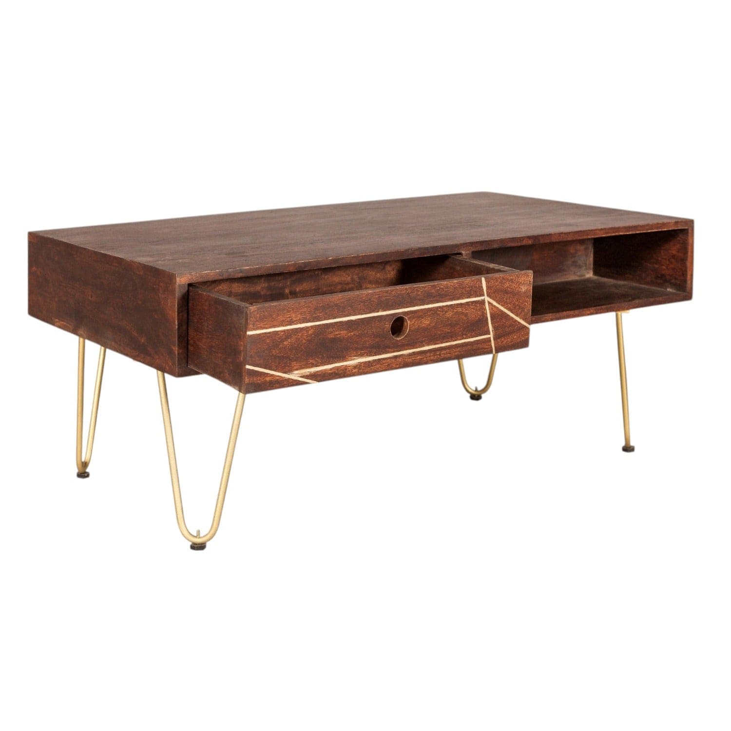 Limerick Wooden Dark Gold 1 Drawer Coffee Table