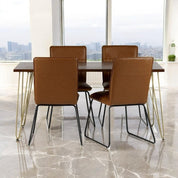 Limerick Wooden Dark Gold 160cm Dining Table