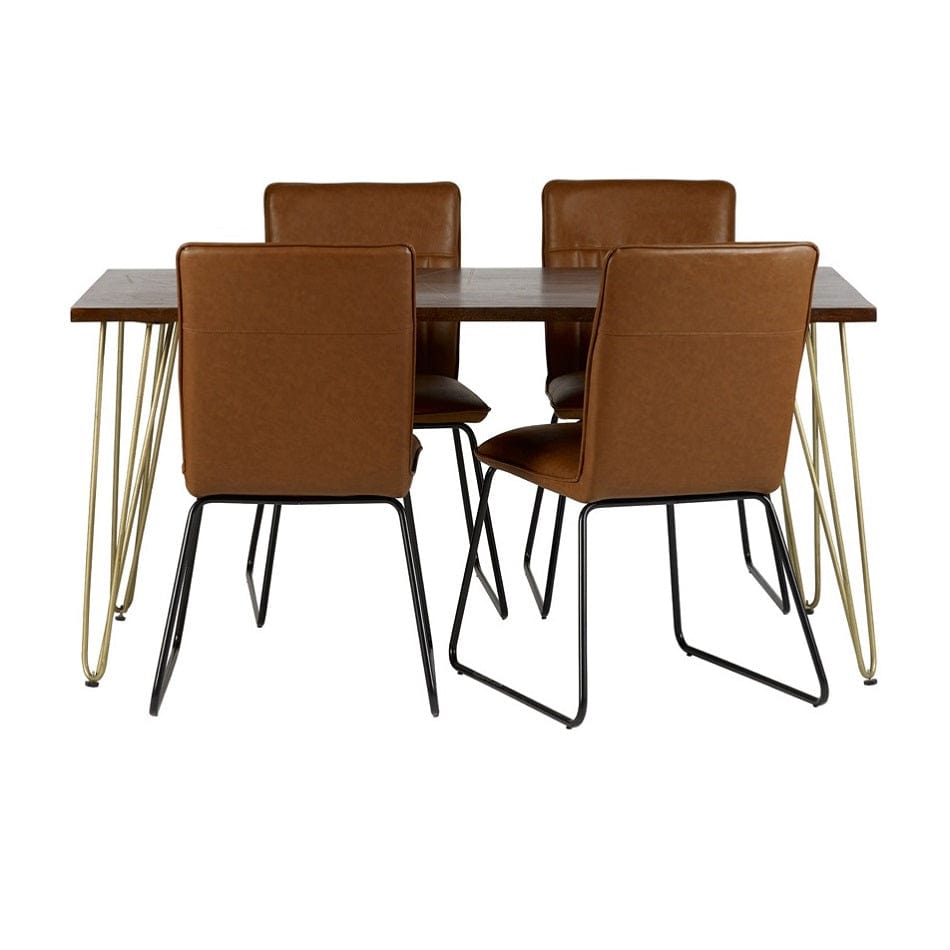Limerick Wooden Dark Gold 160cm Dining Table