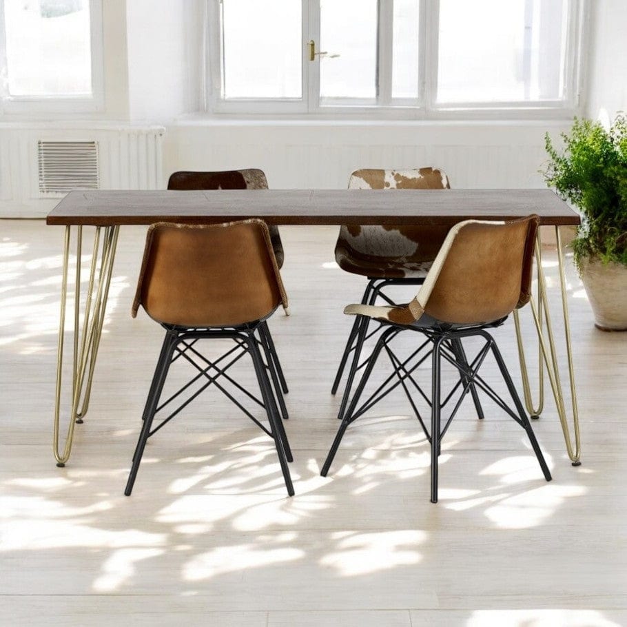 Limerick Wooden Dark Gold 160cm Dining Table