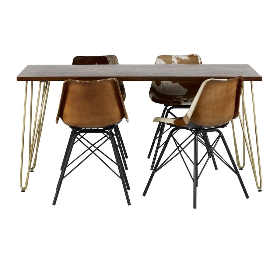 Limerick Wooden Dark Gold 160cm Dining Table