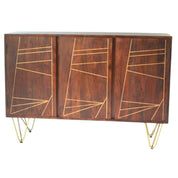 Limerick Wooden Dark Gold 3 Doors 135cm Sideboard