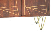 Limerick Wooden Dark Gold 3 Doors 135cm Sideboard