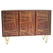 Limerick Wooden Dark Gold 3 Doors 135cm Sideboard