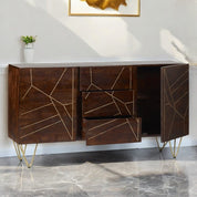 Limerick Wooden Dark Gold 3 Drawers & 2 Doors 160cm Sideboard