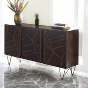 Limerick Wooden Dark Gold 3 Drawers & 2 Doors 160cm Sideboard