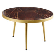 Limerick Wooden Dark Gold Round Coffee Table