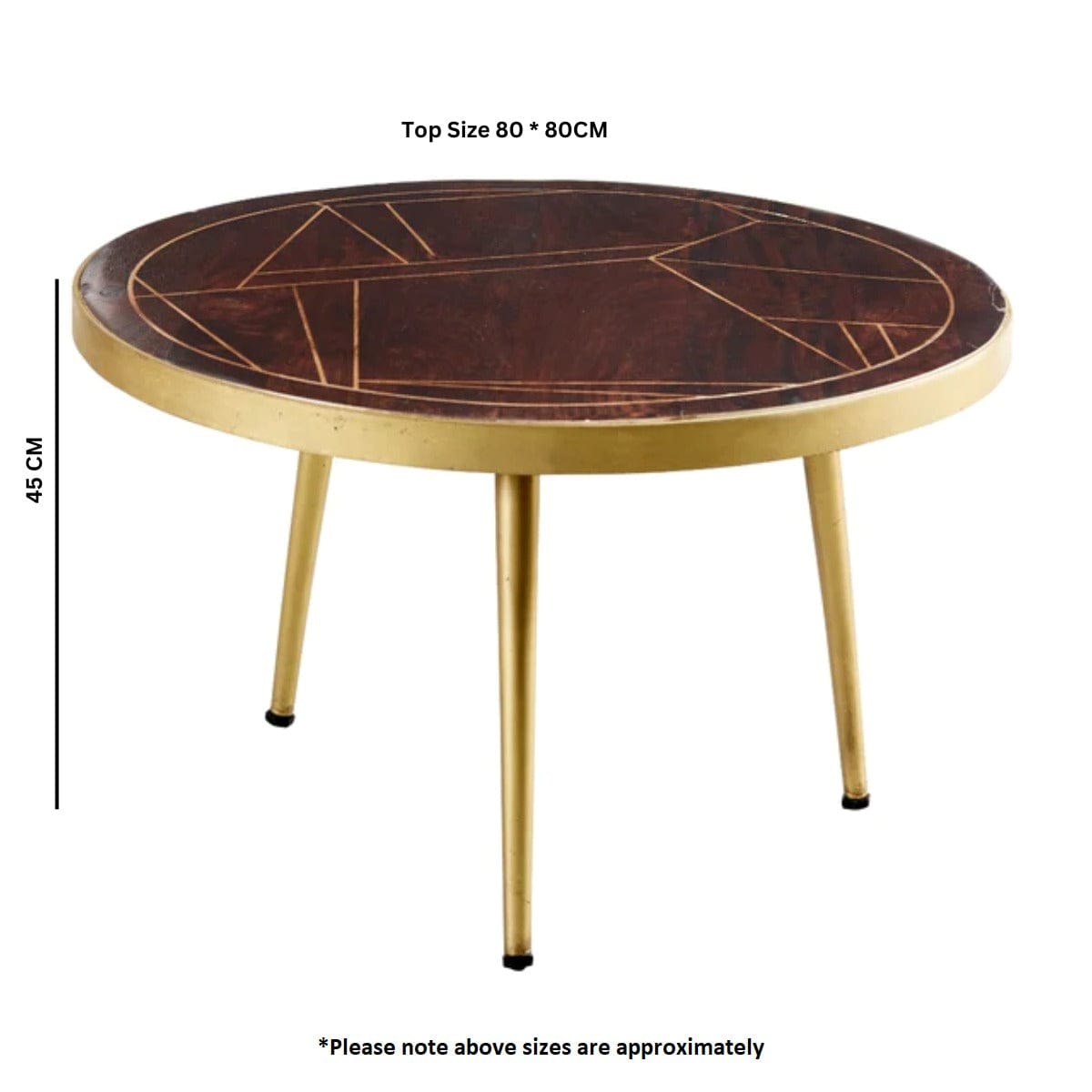 Limerick Wooden Dark Gold Round Coffee Table
