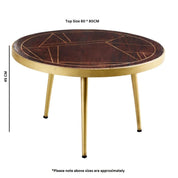 Limerick Wooden Dark Gold Round Coffee Table