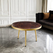 Limerick Wooden Dark Gold Round Coffee Table