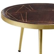 Limerick Wooden Dark Gold Round Coffee Table