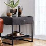 Navan Industrial Metal 1 Drawer Side Table