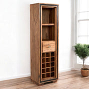 Rossmore Wooden Bookcase Cabinet With Wine Storage