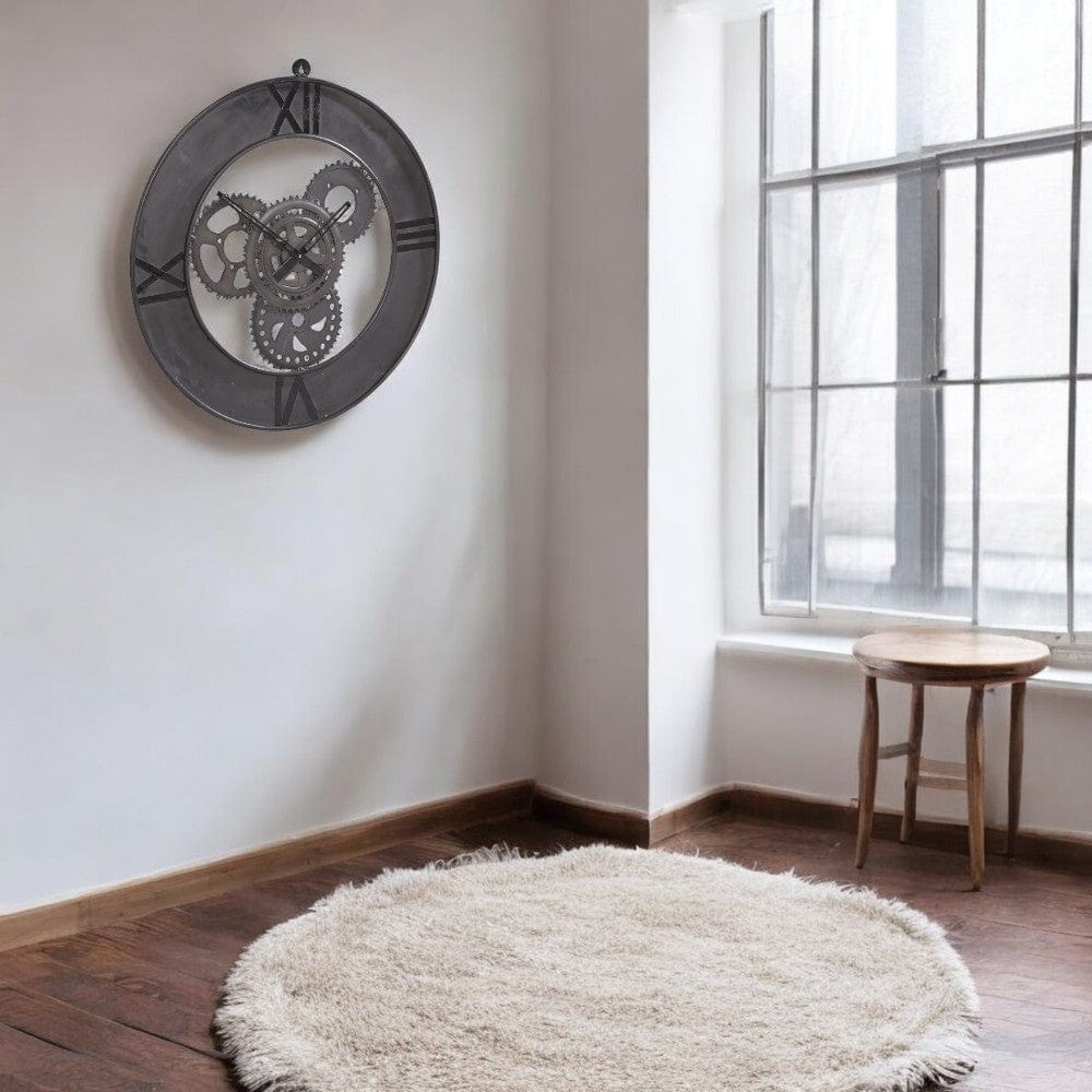 Telford Industrial Gear Cogs 60cm Metal Wall Clock