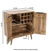 Wicklow Wooden Drinks Cabinet 90cm Sideboard